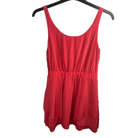 BCBGGeneration Sleeveless Burnt Coral Mini Dress Layered Hem - Size Medium - Picture 14 of 15
